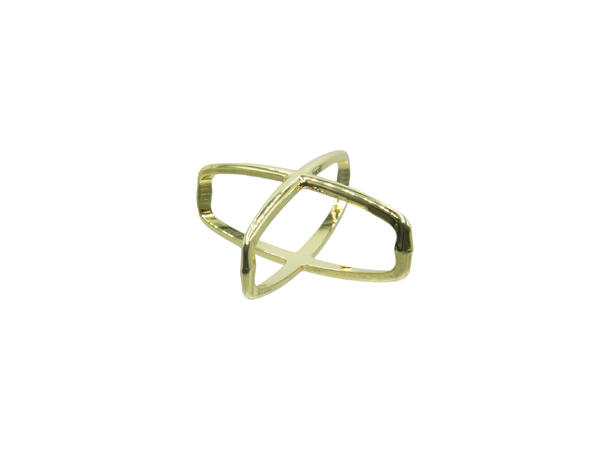 Skjerf ring "langt kryss" gull 