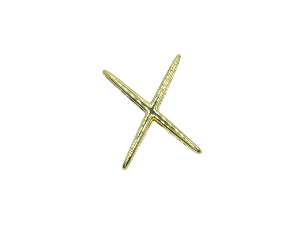 Skjerf ring "langt kryss" gull 