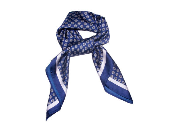 Skjerf småmønstert 70x70 navy 