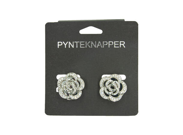 Skjorteknapp rose sølv 