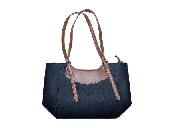 Veske 2-farget 36x25x12 sort 