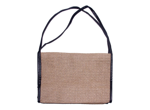Veske "Summer" stor m/kontrast kant beige m/sort SS27 