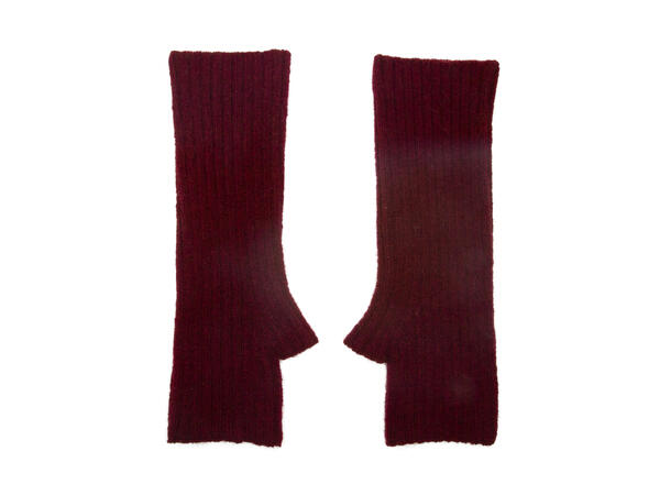 Dame armvarmer ribb vinrød Høst26 