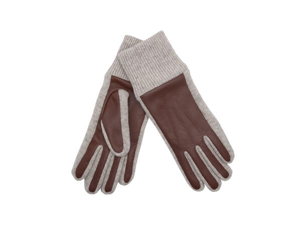 Dame hanske m/ull kant cognac Høst26 