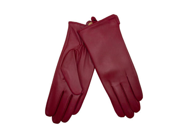 Dame hanske skinn klassisk m/ull vinrød Høst26 