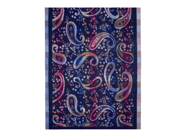 Dame skjerf m/paisley 65x185 blå Høst26 