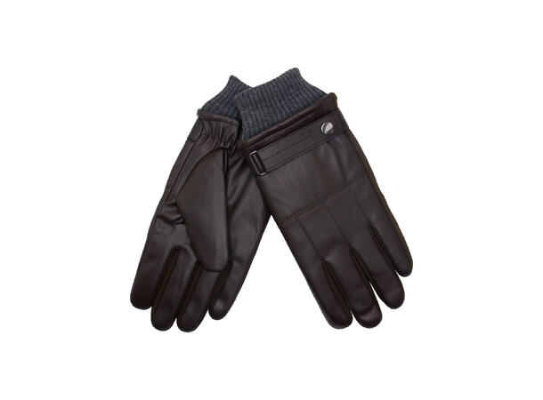 Herre hanske m/ull kant og ull for Høst26 brun 