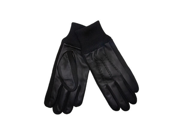 Herre hanske m/ull kanter sort Høst26 