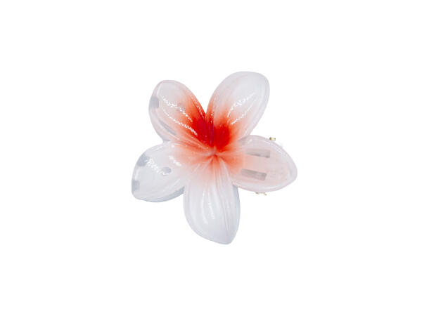 Hårklype blomst 2-farget små hvit 2-pack 