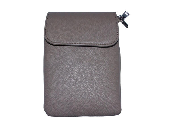 Mobilveske sølv m/offwite strap taupe 