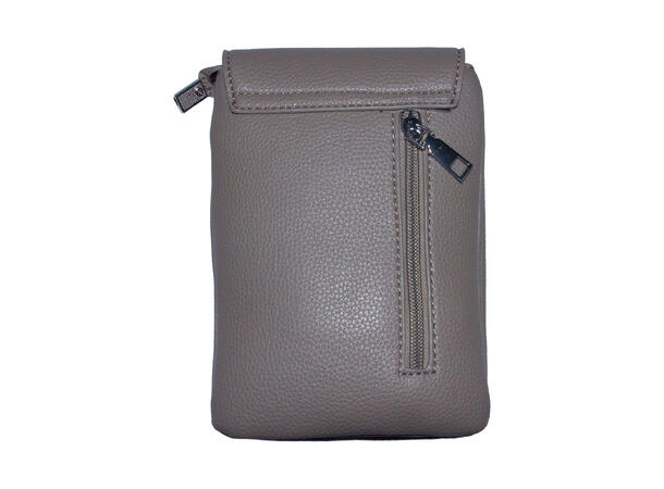 Mobilveske sølv m/offwite strap taupe 
