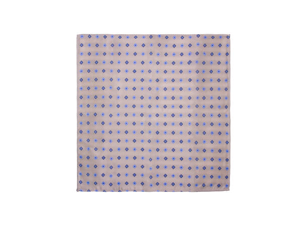 Santi silkeslips+lommetørkle mønstert sett hengende beige 