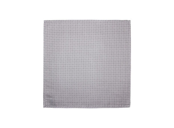 Santi silkeslips+lommetørkle mønstert sett hengende sølv 