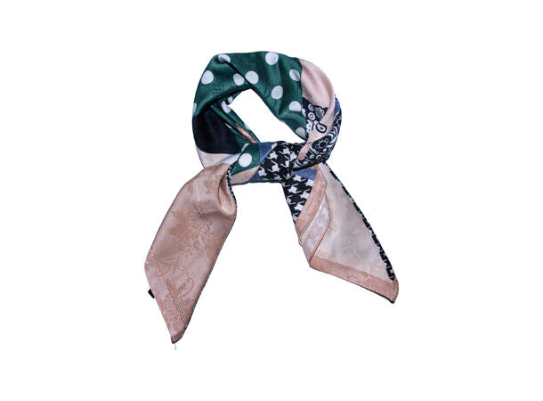 Skjerf blokk-mønster 70x70 grønn 