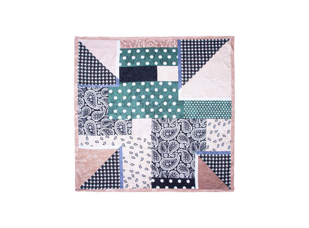 Skjerf blokk-mønster 70x70 grønn 