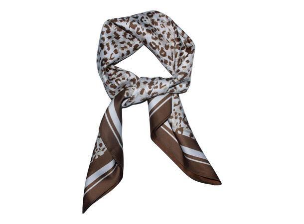 Skjerf dobbeltside dyreprint 70x70 beige 