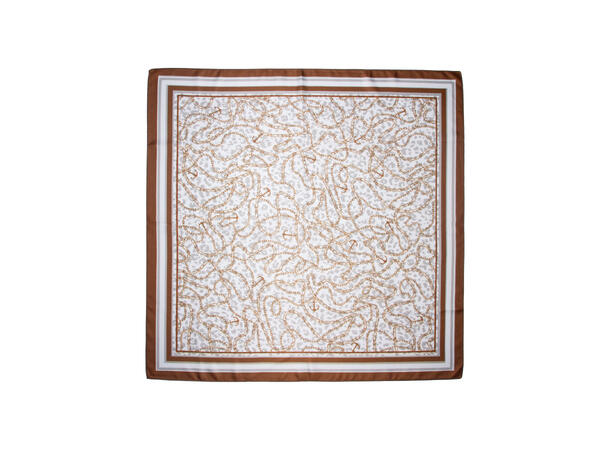 Skjerf dobbeltside dyreprint 70x70 beige 