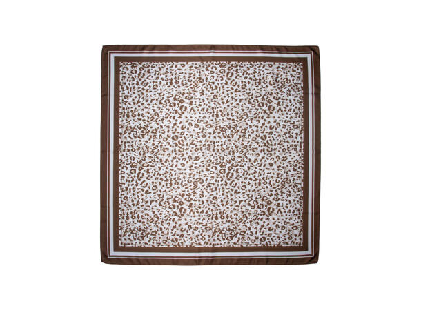 Skjerf dobbeltsidedyreprint 70x70 beige* 