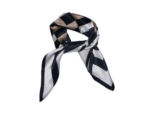 Skjerf geometrisk SILKE 65x65cm sort* 