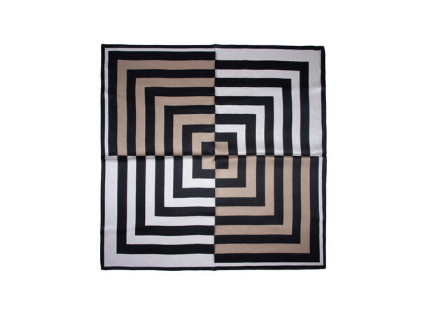 Skjerf geometrisk SILKE 65x65cm sort* 