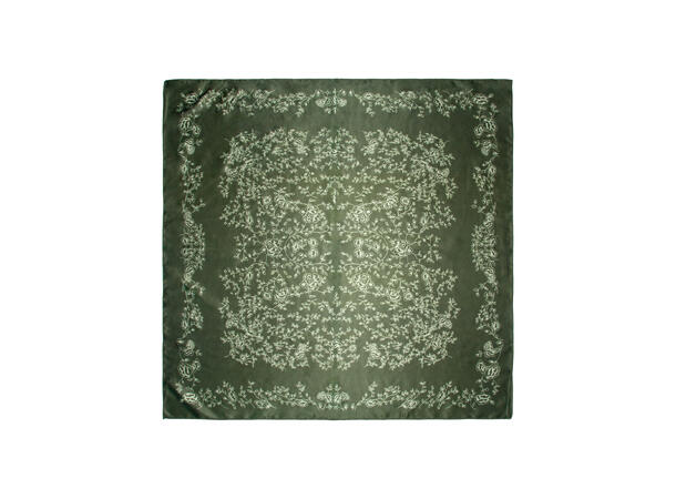 Skjerf m/grener 70x70 grønn 