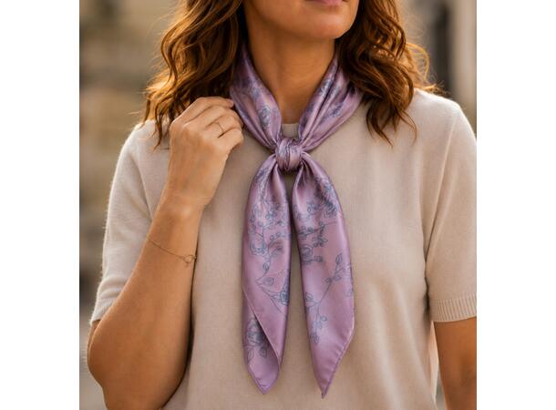 Skjerf m/grener 70x70 rosa 