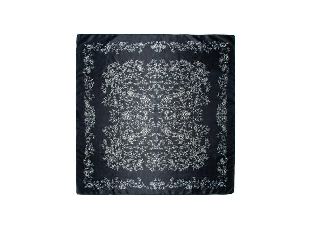 Skjerf m/grener 70x70 sort 