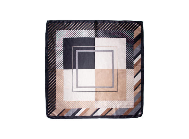 Skjerf m/kasser 70x70cm beige 
