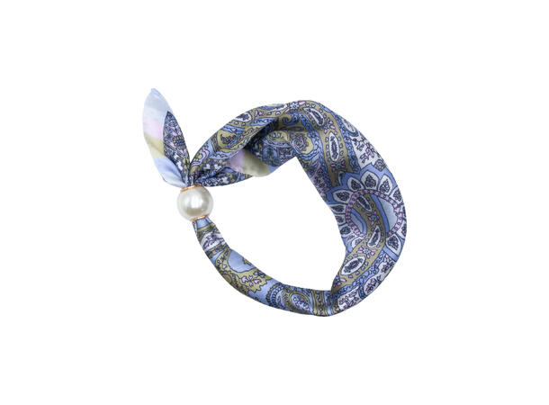 Skjerf m/mønster liten m/perle beige 