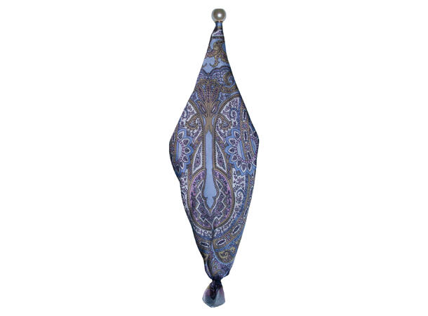 Skjerf m/mønster liten m/perle beige 