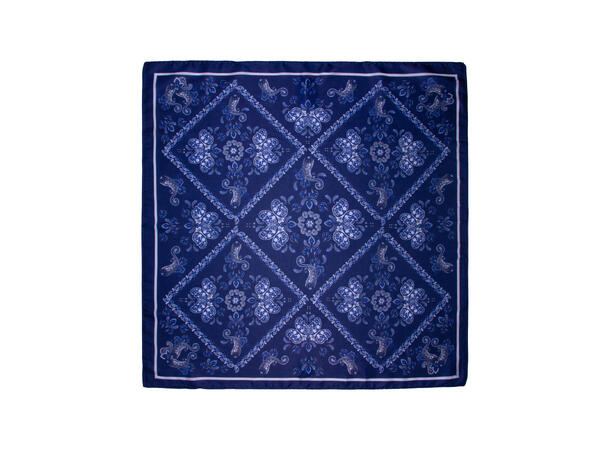 Skjerf multi paisley 70x70cm navy 
