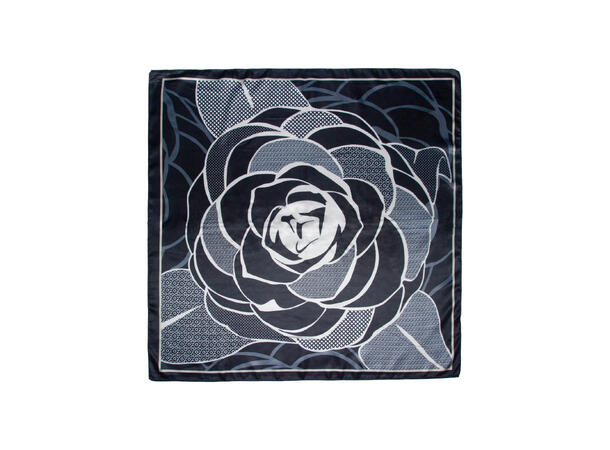 Skjerf mønstert 70x70 sort 