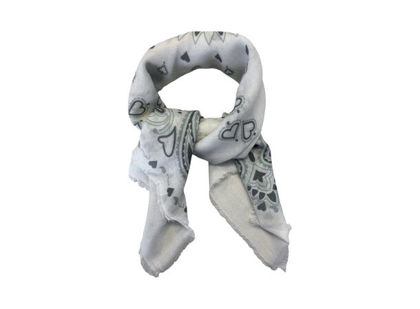 Skjerf mønstert 85x85 offwhite 