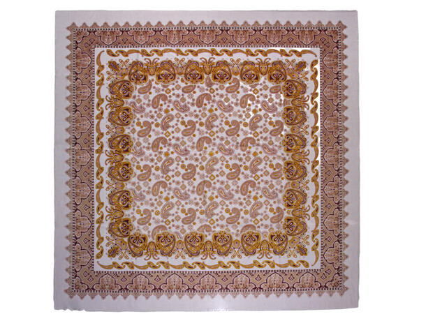 Skjerf paisley 130x130 offwhite 