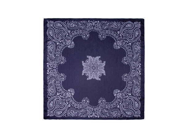 Skjerf paisley 70x70 navy 
