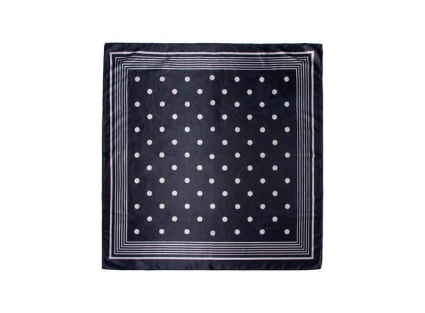 Skjerf prikker og kant 70x70cm sort 