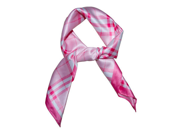 Skjerf rutet 70x70 rosa 