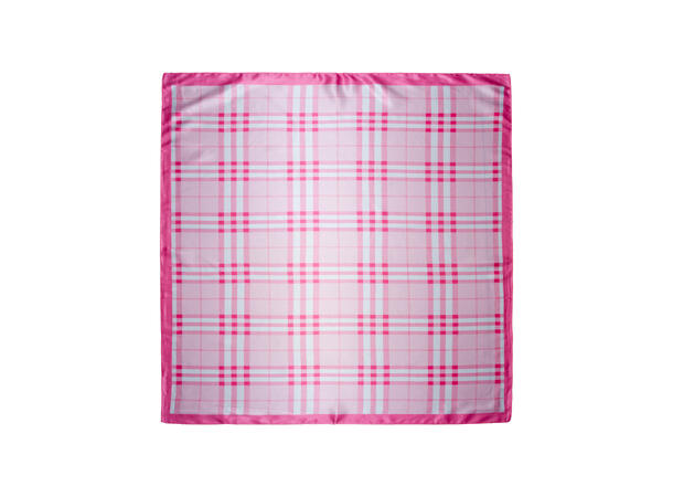 Skjerf rutet 70x70 rosa 