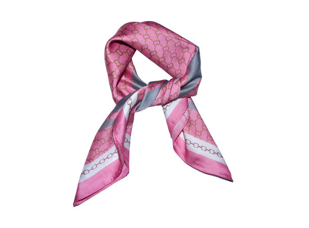 Skjerf småmønstert 70x70 rosa 