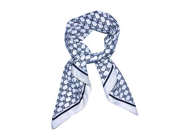 Skjerf småmønstret 90x90 offwhite 