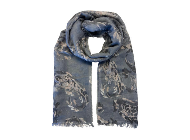 Skjerf store paisly 75x190 grå 