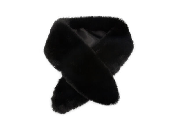 Skjerf tube i fake fur 7,5x82 sort Høst26 