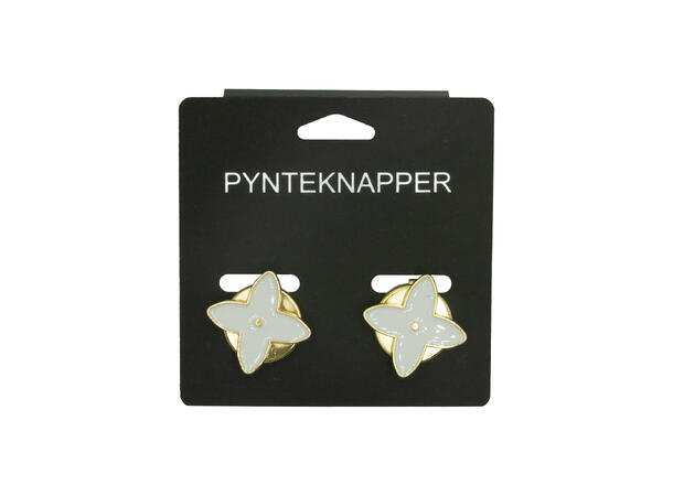 Skjorteknapp blomst hvit 