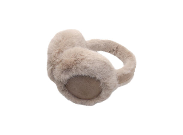 Ørevarmer fake fur m/skinn natur Høst26 