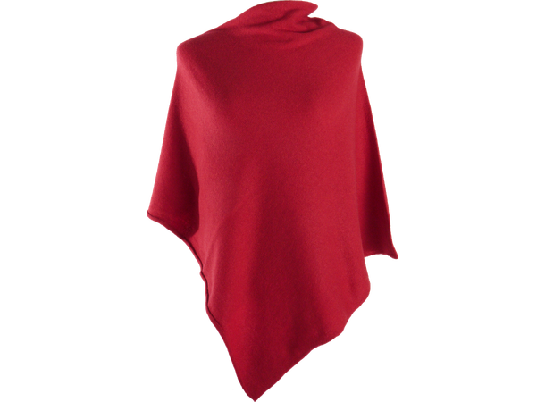 Dame Poncho ensfarget 60x60 rød 