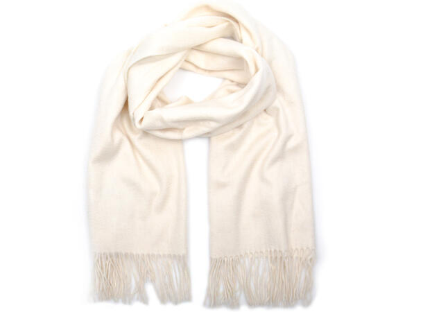 Dame skjerf ensf. ull  off.white 65x180 Høst 