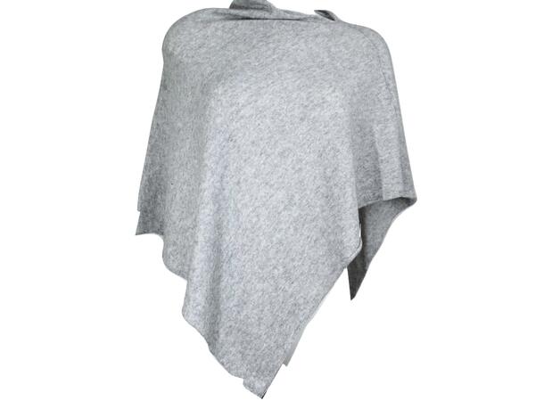 Dame Poncho ensfarget 60x60 lys grå 