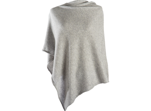 Dame Poncho ensfarget 60x60 lys grå 
