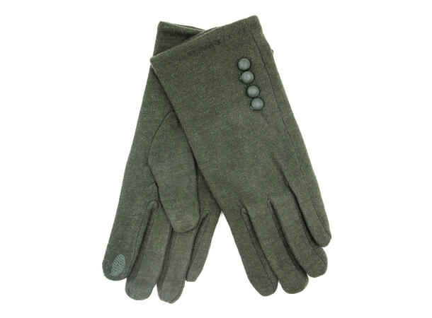 Dame vanter m/4 knapper grønn strl 7,5 m. Touch Screen Finger Høst 