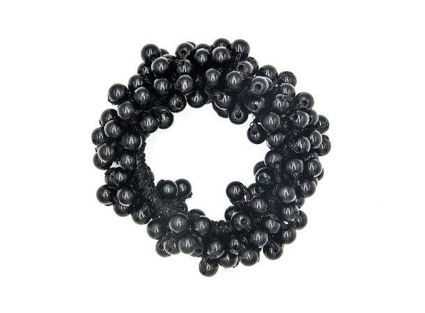 Hårstrikk m/perler sort 